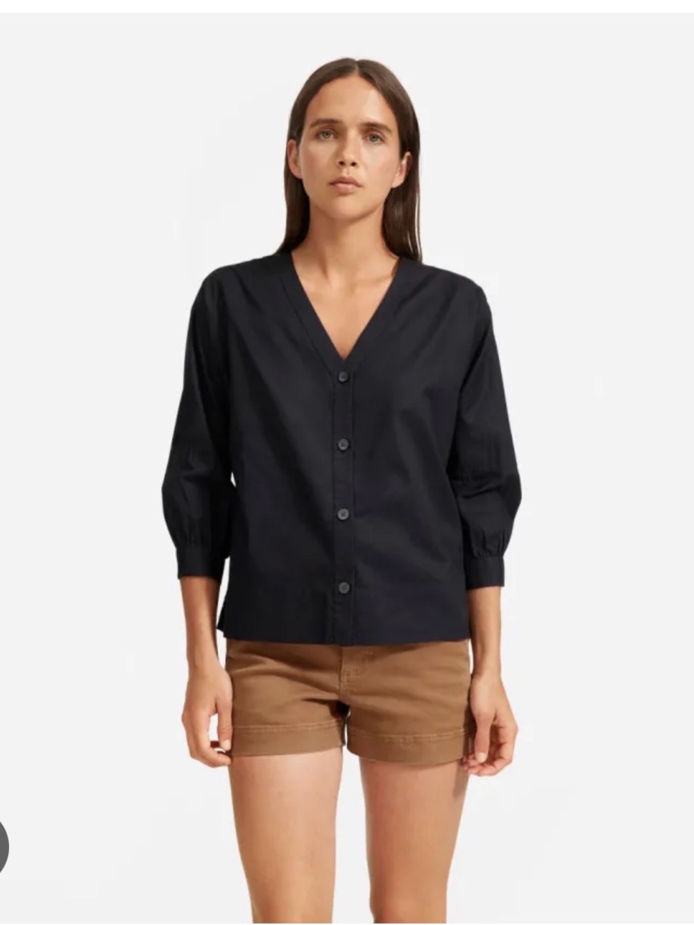 Everlane Silky Cotton Lantern Top
